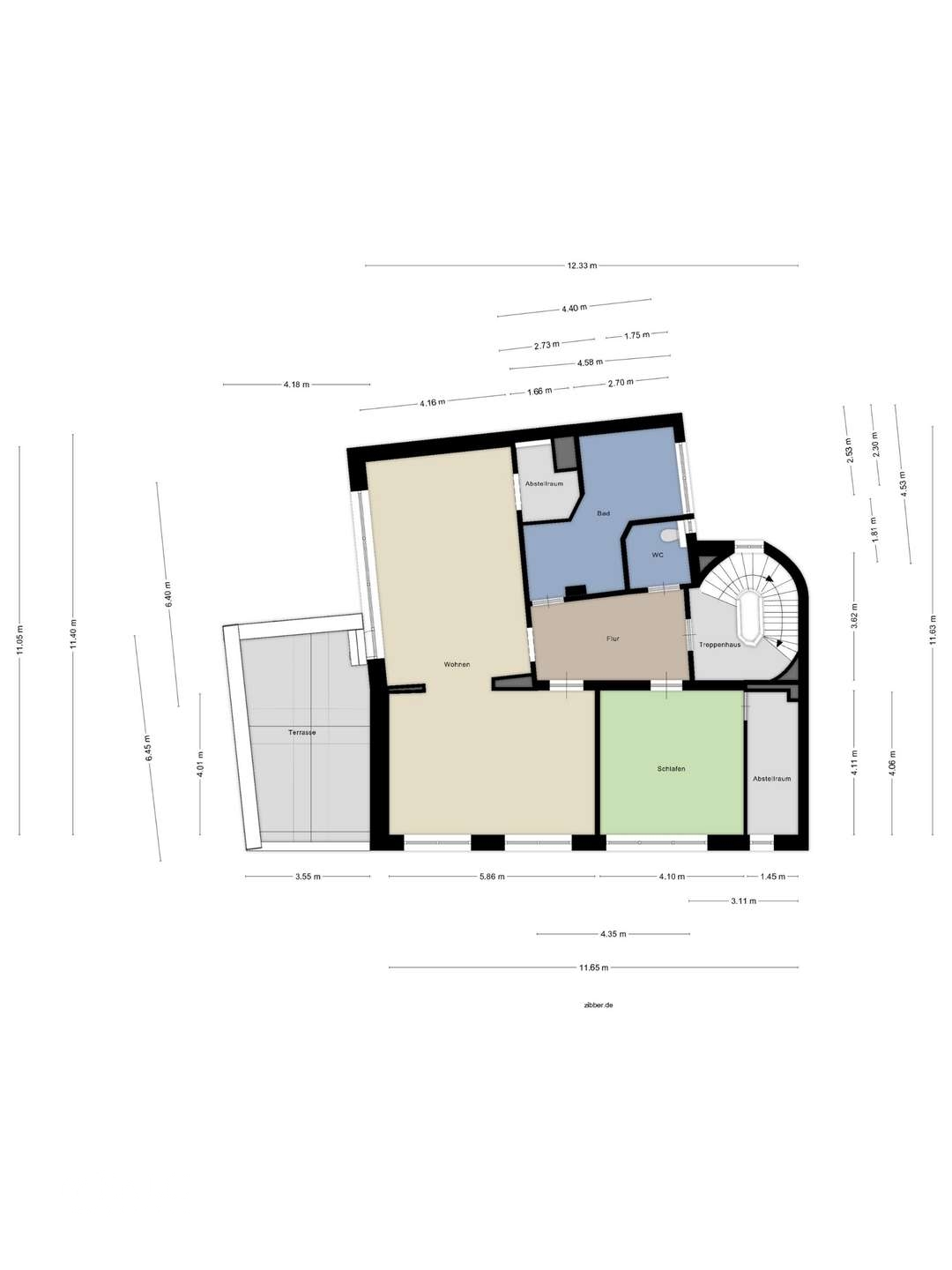 Grundriss 1. OG bemaßt